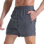 VPOS Gym Shorts for Men 5 Inch - Lightweight Mens Athletic Shorts Quick Dry Workout Running Shorts with Zipper Pockets (Dark Grey, Medium)