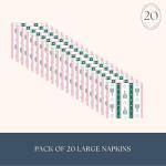 Bonjour Fête Le Pickleball Large Paper Party Napkins | 3-Ply Fancy for Sports Parties, Mother's Day, Girl's Brunches | Premium Cocktail Size | Festive Party Decor | Pack of 20, 5" Folded