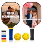 Custom Pickleball Paddles with Text Logo & Photos, Personalized Pickleball Rackets, Customized Pickleball Paddles with Comfort Grip, Optimal Gift for Pickleball Enthusiasts