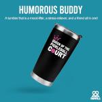 Panvola Queen of the Pickleball Court Pickleball Gifts for Women Wife Mom Grandma Aunt Girlfriend Vacuum Insulated Tumbler with Lid and Straw 20 oz Black