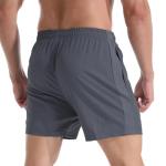 VPOS Gym Shorts for Men 5 Inch - Lightweight Mens Athletic Shorts Quick Dry Workout Running Shorts with Zipper Pockets (Dark Grey, Medium)