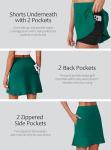 PINSPARK Women's Athletic Skirt 18" Golf Tennis Skort UPF50+ Athletic Pickleball Skirts Modest Casual Skorts with 6 Pockets,Green Jade Medium