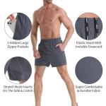 VPOS Gym Shorts for Men 5 Inch - Lightweight Mens Athletic Shorts Quick Dry Workout Running Shorts with Zipper Pockets (Dark Grey, Medium)