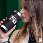 Panvola Queen of the Pickleball Court Pickleball Gifts for Women Wife Mom Grandma Aunt Girlfriend Vacuum Insulated Tumbler with Lid and Straw 20 oz Black