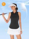 ZANZEA Womens Golf Shirt Sleeveless 3/4 Zip Up Ladies Polo Shirts for Women with Collared Racerback Sun Protection Lightweight Tennis Pickleball Athletic Tank Top Golf Outfits Navy Large