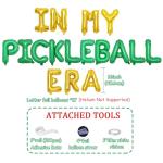 In My Pickleball Era Foil Balloons Banner Golden Green Pickleball Party Decorations Sport Theme Balloons Banner Kit for Pickleball Birthday or Retirement Party Decor Supplies