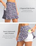 Viodia 16" Golf Skorts for Women High Waisted Tennis Skirt Athletic Skorts Skirts for Women Built-in Shorts with 5 Pockets Pink Purple Floral M