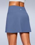 SANTINY 14" Skorts for Women with 2 Pockets High Waisted A Line Casual Pickleball Golf Skort Athletic Tennis Skirt (Palace Blue_S)