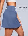 SANTINY 14" Skorts for Women with 2 Pockets High Waisted A Line Casual Pickleball Golf Skort Athletic Tennis Skirt (Palace Blue_S)