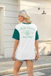 Pickleball Shirt Women Funny Oversized Pickleball Team Graphic T-Shirt Baseball Fan Tee Short Sleeve Tops White-Green