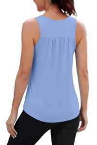 NIASHOT Workout Tank Tops Woman Loose Fit Athletic Tops Yoga Running Shirts Sleeveless Pickleball Activewear Blue S