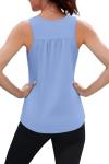 NIASHOT Workout Tank Tops Woman Loose Fit Athletic Tops Yoga Running Shirts Sleeveless Pickleball Activewear Blue S