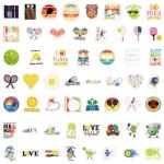 55 Pieces Pickleball Stickers, Pickleball Vinyl Stickers for Water Bottle, Helmet, Laptop, Phone,Ball Gifts, Ball Party Favors, Sport Stickers Pickleballs Decorations for Teens