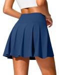 SANTINY 14" Tennis Skirt Golf Skorts with Pockets Tummy Control Shorts Pleated Skirts for Women Athletic Dressy Casual (Dark Blue_S)
