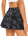 Stelle Women Tennis Golf Skirts High Waisted with Inner Shorts for Athletic Workout Sports Skorts Running Pickleball (BGC,L)