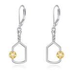 JERWLI Pickleball Earrings for Women 925 Sterling Sliver Sports Ball Earrings Pickle Ball Dangle Earrings Pickleball Jewelry Gifts for Women Lover