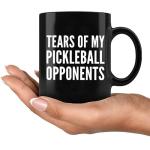 Panvola Tears of My Pickleball Opponents Pickleball Gifts Sports Player Grandpa Grandma Husband Wife Mom Dad Coffee Mug Ceramic Cup Novelty Drinkware (11 oz, Black)