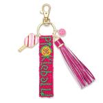 PHALIN Pickleball Keychain for Women Beaded Pickleball Car Key Rings Handbag Charms Game Day Accessories Sport Outfits Gifts (Pickleball)