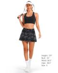 Stelle Women Tennis Golf Skirts High Waisted with Inner Shorts for Athletic Workout Sports Skorts Running Pickleball (BGC,L)