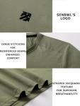 SENBWL Mens Pickleball Shirts Dry Fit Moisture Wicking Lightweight Reflective Print Short Sleeve Tennis Sport Gym Athletic Night Running Workout T-Shirts for Men 8367 Army Green XL