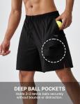 K-Swiss Men's Tennis Shorts with Ball Pockets - Lightweight Athletic Shorts for Pickleball Workout Running Black M