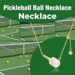 LUANIOL Gold Pickleball Necklace 18K Yellow Gold Plated Pickleball Paddle And Ball Pendant Necklace Pickleball Jewelry Gifts for Women Pickleball Lovers