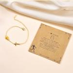 MORIANCE Pickleball Cross Bracelet for Women Men - 14K Gold Plated Adjustable Religious Pickleball Bracelet with Cross Charm - Christian Gift for Pickleball Mom Athlete Coach Player Team