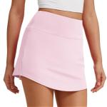 M MOTEEPI Skorts for Woman with Pockets 15 Inch Golf Tennis Skirt High Waisted Mini Athletic Skort with Shorts for Running Pickleball Pastel Pink Skort Small