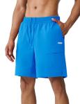 K-Swiss Men's Tennis Shorts with Ball Pockets - Lightweight Athletic Shorts for Pickleball Workout Running Blue L