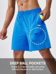 K-Swiss Men's Tennis Shorts with Ball Pockets - Lightweight Athletic Shorts for Pickleball Workout Running Blue L
