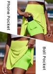 PINSPARK Womens Tennis Skirt with 2 Pockets Quick Dry Pleated Athletic Skirts High Waisted Golf Skort for Running Pickleball Workout,Lime Green M