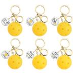 Magictodoor 6Pcs Pickleball Keychain Set: Inspirational Gifts for Pickleball Enthusiasts, Featuring 6 Unique Designs for Men and Women