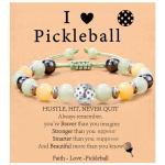 VULETO Pickleball Bracelet Gifts for Pickleball Lovers Women, Bead Ball Bracelet Pickleball Accessories Jewelry Gifts Silver