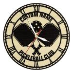 Geek Alerts Custom Pickleball Club Name Wooden Frame Silent Wall Clock, 12 inch Racquet Sport Personalized Pickleball Player Name Wood Quartz Clock for Pickleball Club Player Bedroom Decor