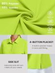 PINSPARK Polo Shirts for Women UPF 50+ Short Sleeve Collared Golf Shirt Lightweight Tennis Tops with 4 Bottons Quick Dry UV Protection T Shirt Pickleball, Lime Green Small