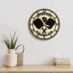 Geek Alerts Custom Pickleball Club Name Wooden Frame Silent Wall Clock, 12 inch Racquet Sport Personalized Pickleball Player Name Wood Quartz Clock for Pickleball Club Player Bedroom Decor