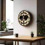 Geek Alerts Custom Pickleball Club Name Wooden Frame Silent Wall Clock, 12 inch Racquet Sport Personalized Pickleball Player Name Wood Quartz Clock for Pickleball Club Player Bedroom Decor