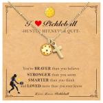 MORIANCE 14k Gold Plated Pickleball Cross Necklace for Women,Gold Cross Pendant with Pickleball Charm Christian Sports Jewelry Religious Gift for Pickleball Player