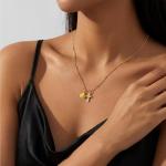 MORIANCE 14k Gold Plated Pickleball Cross Necklace for Women,Gold Cross Pendant with Pickleball Charm Christian Sports Jewelry Religious Gift for Pickleball Player