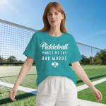Cutesong Pickleball Shirt for Women Pickleball Player T-Shirt Funny Sports Lover Short Sleeve Cyan