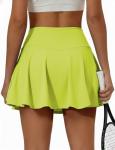 Buauty Women's Tennis Skirt Pleated Golf Skirts with Pockets Shorts Athletic Skort for Pickleball Sports Outfits Bright Green