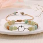 Sistble Valentines Day Pickleball Gifts, Pickle ball Gifts for Women Pickleball Accessories Braided Pickleball Bracelet Natural Stone Bracelets Gifts for Pickleball Lovers Jewelry