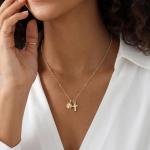 MORIANCE 14k Gold Plated Pickleball Cross Necklace for Women,Gold Cross Pendant with Pickleball Charm Christian Sports Jewelry Religious Gift for Pickleball Player