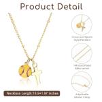 MORIANCE 14k Gold Plated Pickleball Cross Necklace for Women,Gold Cross Pendant with Pickleball Charm Christian Sports Jewelry Religious Gift for Pickleball Player