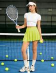 Buauty Women's Tennis Skirt Pleated Golf Skirts with Pockets Shorts Athletic Skort for Pickleball Sports Outfits Bright Green