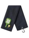 CybGene Embroidered Pickleball Towel, Funny Gift for Pickleball Lovers, 16"x 24" Microfiber Towel, Initial B