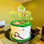 Pickleball Birthday Party Decorations Green and Gold Glitter Pickleball Happy Birthday Cake Topper for Pickle ball Player Bday Party Decoration Supplies