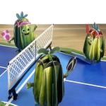 PQDGlobal 3D Pickleball Popup Card - Funny Handmade Paper Art with Four Pickles Playing for Birthday, Anniversary, Christmas, Father’s Day - Unique Gift for Him, Her, Pickleball Players & Fans