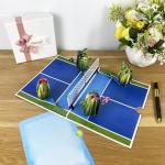 PQDGlobal 3D Pickleball Popup Card - Funny Handmade Paper Art with Four Pickles Playing for Birthday, Anniversary, Christmas, Father’s Day - Unique Gift for Him, Her, Pickleball Players & Fans