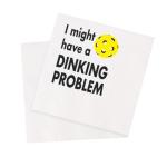VOWFOO Funny Pickleball Quote Cocktail Napkins 50Pcs Pickleball Paper Disposable Napkins for Pickleball Players Party Table Decorations 5 x 5 Two-ply (Dinking Problem)